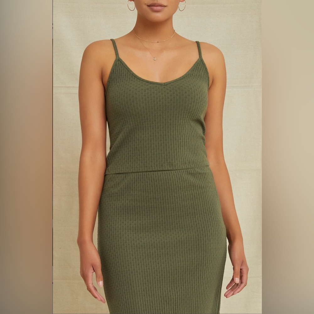 Amour Vert Thea Pointelle Rib Tank & Sloane Pointelle Rib Skirt (Set)